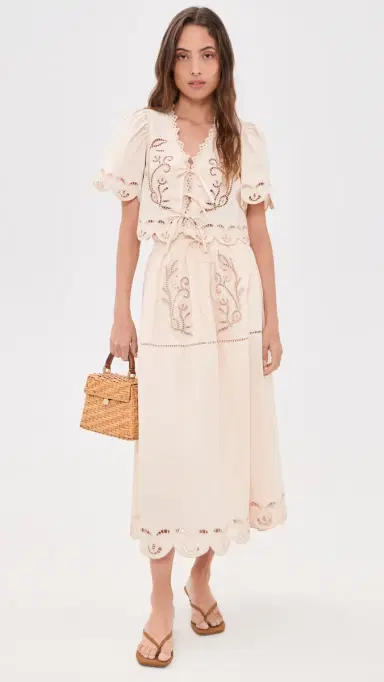 Moon River Eyelet Detail Skirt Cream | Thumbnail 5 Moon River Eyelet Detail Skirt Cream | Thumbnail 5