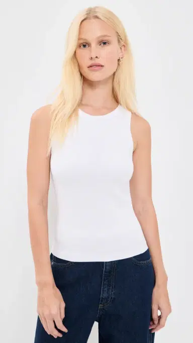 perfectwhitetee tructured Rib High Neck Tank White | Thumbnail 2 perfectwhitetee tructured Rib High Neck Tank White | Thumbnail 2