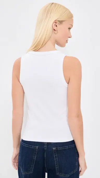 perfectwhitetee tructured Rib High Neck Tank White | Thumbnail 3 perfectwhitetee tructured Rib High Neck Tank White | Thumbnail 3