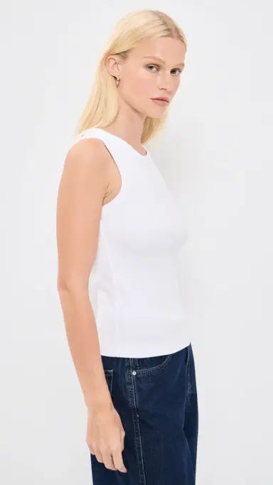 perfectwhitetee tructured Rib High Neck Tank White | Thumbnail 4 perfectwhitetee tructured Rib High Neck Tank White | Thumbnail 4