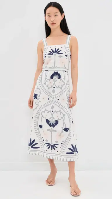Cleobella Carmen Midi Dress Liliana Blue Surf Print | Thumbnail 2 Cleobella Carmen Midi Dress Liliana Blue Surf Print | Thumbnail 2