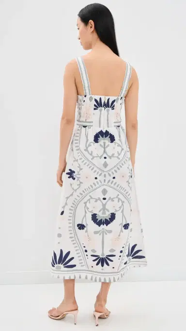Cleobella Carmen Midi Dress Liliana Blue Surf Print | Thumbnail 3 Cleobella Carmen Midi Dress Liliana Blue Surf Print | Thumbnail 3