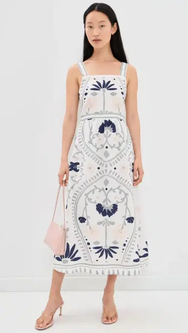 Cleobella Carmen Midi Dress Liliana Blue Surf Print | Thumbnail 5 Cleobella Carmen Midi Dress Liliana Blue Surf Print | Thumbnail 5