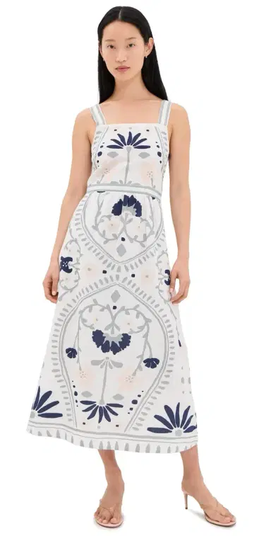 Cleobella Carmen Midi Dress Liliana Blue Surf Print | Thumbnail 1 Cleobella Carmen Midi Dress Liliana Blue Surf Print | Thumbnail 1