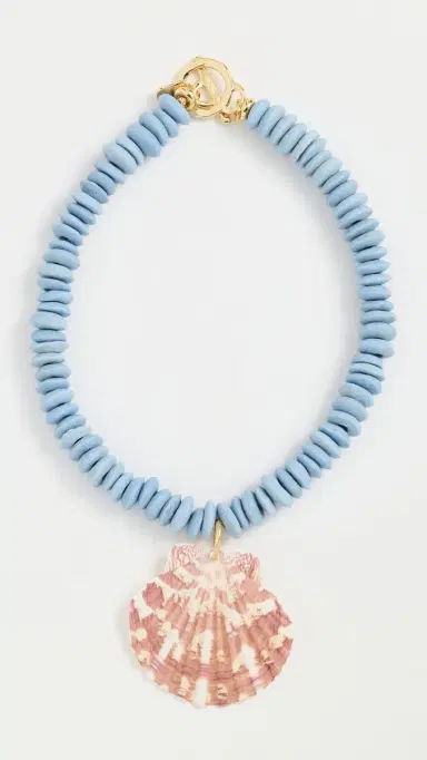 Logan Tay Carolina Blue Shell Necklace Blue One Size | Thumbnail 2 Logan Tay Carolina Blue Shell Necklace Blue One Size | Thumbnail 2