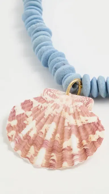 Logan Tay Carolina Blue Shell Necklace Blue One Size | Thumbnail 4 Logan Tay Carolina Blue Shell Necklace Blue One Size | Thumbnail 4