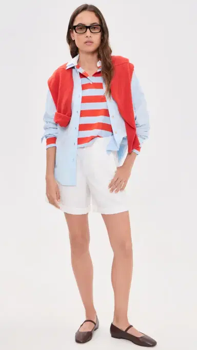 Alex Mill Lucie Linen Cotton Shorts White | Thumbnail 5 Alex Mill Lucie Linen Cotton Shorts White | Thumbnail 5