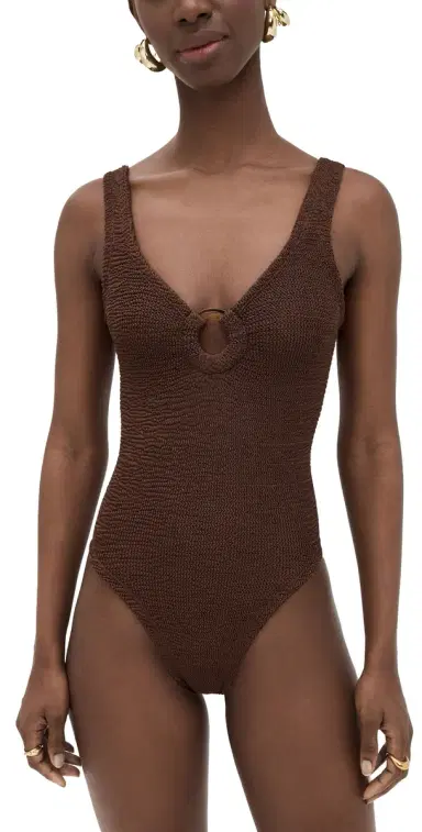 Hunza G Celine One Piece Metallic Chocolate One Size | Thumbnail 1 Hunza G Celine One Piece Metallic Chocolate One Size | Thumbnail 1