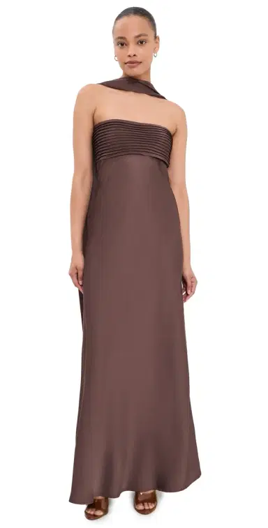 Runaway The Label Elsa Maxi Dress Chocolate | Thumbnail 1 Runaway The Label Elsa Maxi Dress Chocolate | Thumbnail 1