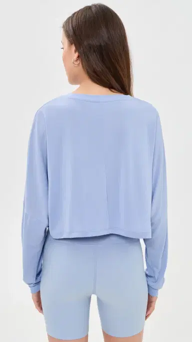 Beyond Yoga Studio Luxe Cropped Tee Pastel Periwinkle M | Thumbnail 3 Beyond Yoga Studio Luxe Cropped Tee Pastel Periwinkle M | Thumbnail 3