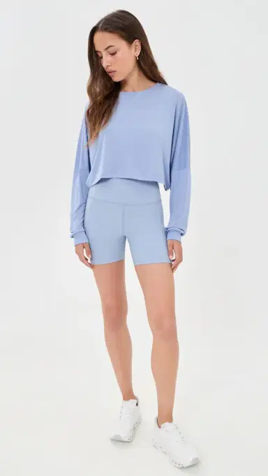 Beyond Yoga Studio Luxe Cropped Tee Pastel Periwinkle M | Thumbnail 5 Beyond Yoga Studio Luxe Cropped Tee Pastel Periwinkle M | Thumbnail 5