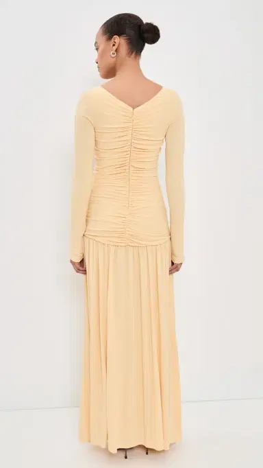 La Ligne Ruched Maxi Dress Pale Yellow | Thumbnail 4 La Ligne Ruched Maxi Dress Pale Yellow | Thumbnail 4