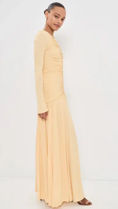 La Ligne Ruched Maxi Dress Pale Yellow | Thumbnail 5 La Ligne Ruched Maxi Dress Pale Yellow | Thumbnail 5