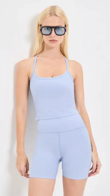 Beyond Yoga Spacedye Slim Racerback Cropped Tank Pastel Periwinkle Heather | Thumbnail 5 Beyond Yoga Spacedye Slim Racerback Cropped Tank Pastel Periwinkle Heather | Thumbnail 5