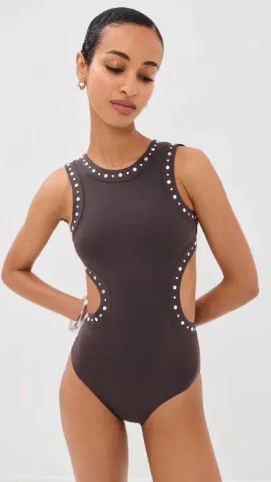 Staud Dolce One Piece Espresso Studs S | Thumbnail 2 Staud Dolce One Piece Espresso Studs S | Thumbnail 2
