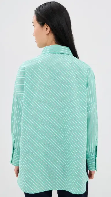 Secular Brady Button Down Shirt Turquoise tripe | Thumbnail 3 Secular Brady Button Down Shirt Turquoise tripe | Thumbnail 3