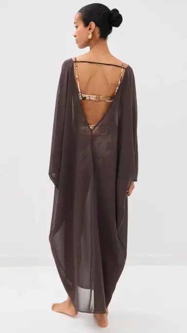 Staud Nour Coverup Dress Espresso | Thumbnail 3 Staud Nour Coverup Dress Espresso | Thumbnail 3