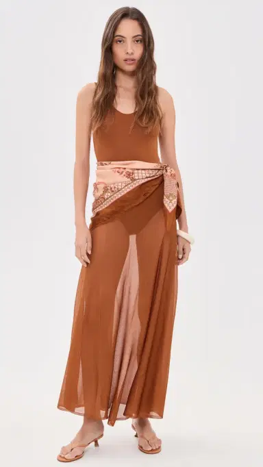 Zimmermann Aster Silk Scarf Maxi Dress Tan/Print | Thumbnail 2 Zimmermann Aster Silk Scarf Maxi Dress Tan/Print | Thumbnail 2