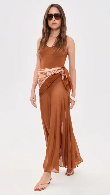 Zimmermann Aster Silk Scarf Maxi Dress Tan/Print | Thumbnail 5 Zimmermann Aster Silk Scarf Maxi Dress Tan/Print | Thumbnail 5