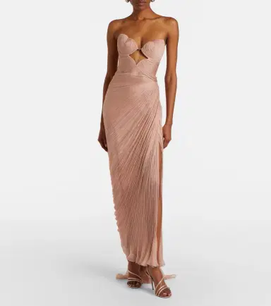 Maria Lucia Hohan Ananda pleated silk muslin bustier gown | Thumbnail 2 Maria Lucia Hohan Ananda pleated silk muslin bustier gown | Thumbnail 2