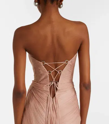 Maria Lucia Hohan Ananda pleated silk muslin bustier gown | Thumbnail 3 Maria Lucia Hohan Ananda pleated silk muslin bustier gown | Thumbnail 3