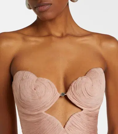 Maria Lucia Hohan Ananda pleated silk muslin bustier gown | Thumbnail 6 Maria Lucia Hohan Ananda pleated silk muslin bustier gown | Thumbnail 6
