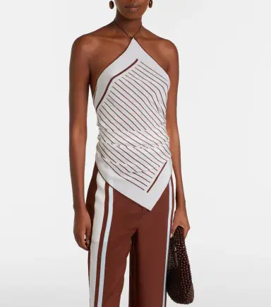 SIR. Marais striped halterneck silk top | Thumbnail 4 SIR. Marais striped halterneck silk top | Thumbnail 4