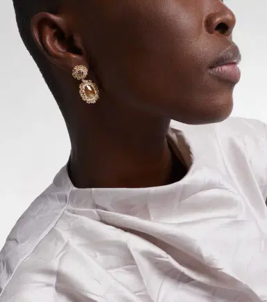 Suzanne Kalan Doublet 18kt gold drop earrings with diamonds | Thumbnail 2 Suzanne Kalan Doublet 18kt gold drop earrings with diamonds | Thumbnail 2