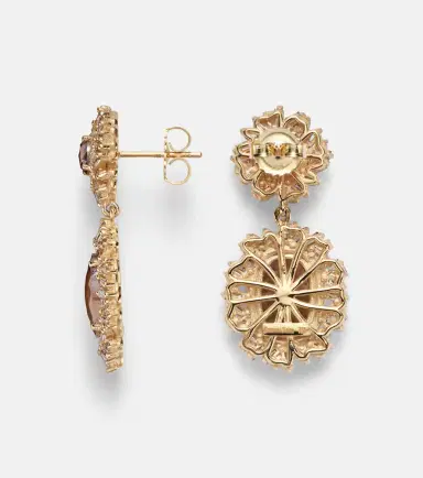 Suzanne Kalan Doublet 18kt gold drop earrings with diamonds | Thumbnail 4 Suzanne Kalan Doublet 18kt gold drop earrings with diamonds | Thumbnail 4