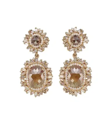 Suzanne Kalan Doublet 18kt gold drop earrings with diamonds | Thumbnail 1 Suzanne Kalan Doublet 18kt gold drop earrings with diamonds | Thumbnail 1