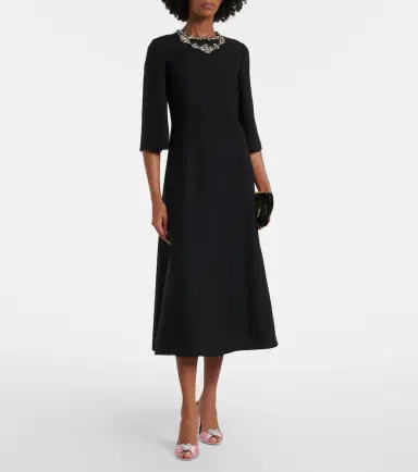 Valentino Crepe Couture embellished midi dress | Thumbnail 2 Valentino Crepe Couture embellished midi dress | Thumbnail 2