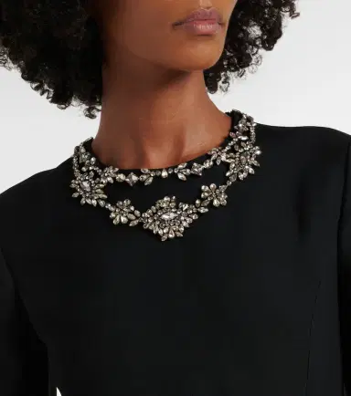 Valentino Crepe Couture embellished midi dress | Thumbnail 3 Valentino Crepe Couture embellished midi dress | Thumbnail 3
