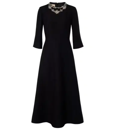 Valentino Crepe Couture embellished midi dress | Thumbnail 1 Valentino Crepe Couture embellished midi dress | Thumbnail 1