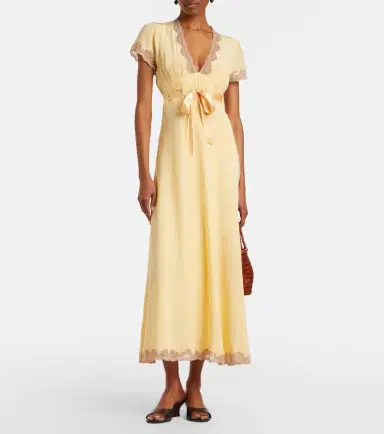 Rixo Marlice lace-trimmed silk maxi dress | Thumbnail 3 Rixo Marlice lace-trimmed silk maxi dress | Thumbnail 3