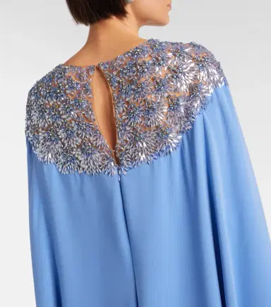 Oscar de la Renta Embellished caped silk-blend gown | Thumbnail 5 Oscar de la Renta Embellished caped silk-blend gown | Thumbnail 5