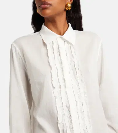 Nili Lotan Nathael ruffled cotton poplin shirt | Thumbnail 3 Nili Lotan Nathael ruffled cotton poplin shirt | Thumbnail 3