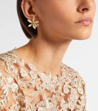 Oscar de la Renta Orange Blossom enamel earrings | Thumbnail 6 Oscar de la Renta Orange Blossom enamel earrings | Thumbnail 6