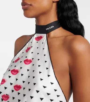 Prada Printed silk twill halterneck top | Thumbnail 6 Prada Printed silk twill halterneck top | Thumbnail 6