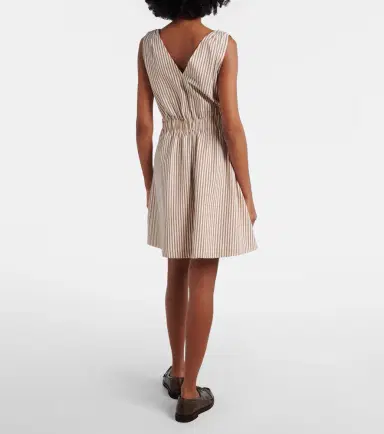 Brunello Cucinelli Striped cotton-blend minidress | Thumbnail 2 Brunello Cucinelli Striped cotton-blend minidress | Thumbnail 2