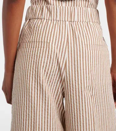 Brunello Cucinelli Striped cotton-blend wide-leg pants | Thumbnail 3 Brunello Cucinelli Striped cotton-blend wide-leg pants | Thumbnail 3