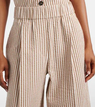 Brunello Cucinelli Striped cotton-blend wide-leg pants | Thumbnail 4 Brunello Cucinelli Striped cotton-blend wide-leg pants | Thumbnail 4