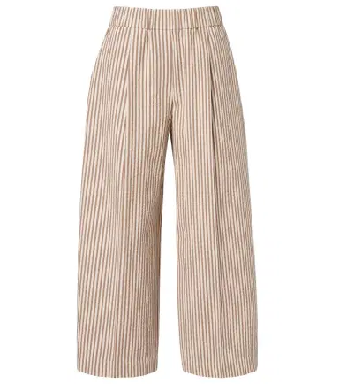 Brunello Cucinelli Striped cotton-blend wide-leg pants | Thumbnail 1 Brunello Cucinelli Striped cotton-blend wide-leg pants | Thumbnail 1