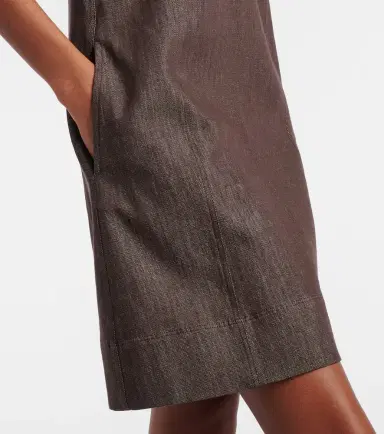 Brunello Cucinelli Halterneck open-back cotton minidress | Thumbnail 3 Brunello Cucinelli Halterneck open-back cotton minidress | Thumbnail 3