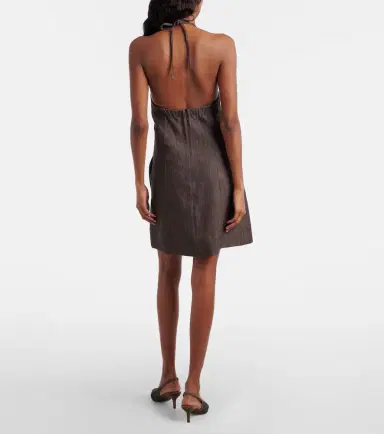 Brunello Cucinelli Halterneck open-back cotton minidress | Thumbnail 5 Brunello Cucinelli Halterneck open-back cotton minidress | Thumbnail 5