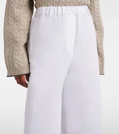 Brunello Cucinelli Linen and cotton wide-leg pants | Thumbnail 4 Brunello Cucinelli Linen and cotton wide-leg pants | Thumbnail 4