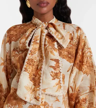 Zimmermann Indra printed tie-neck ramie blouse | Thumbnail 5 Zimmermann Indra printed tie-neck ramie blouse | Thumbnail 5