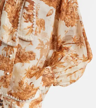 Zimmermann Indra printed tie-neck ramie blouse | Thumbnail 6 Zimmermann Indra printed tie-neck ramie blouse | Thumbnail 6