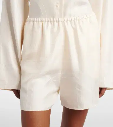 TOTEME Embroidered silk satin pajama shorts | Thumbnail 2 TOTEME Embroidered silk satin pajama shorts | Thumbnail 2