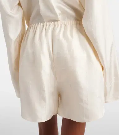 TOTEME Embroidered silk satin pajama shorts | Thumbnail 5 TOTEME Embroidered silk satin pajama shorts | Thumbnail 5