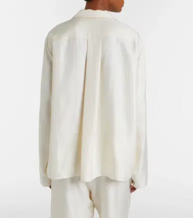 TOTEME Monogram silk satin pajama shirt | Thumbnail 4 TOTEME Monogram silk satin pajama shirt | Thumbnail 4